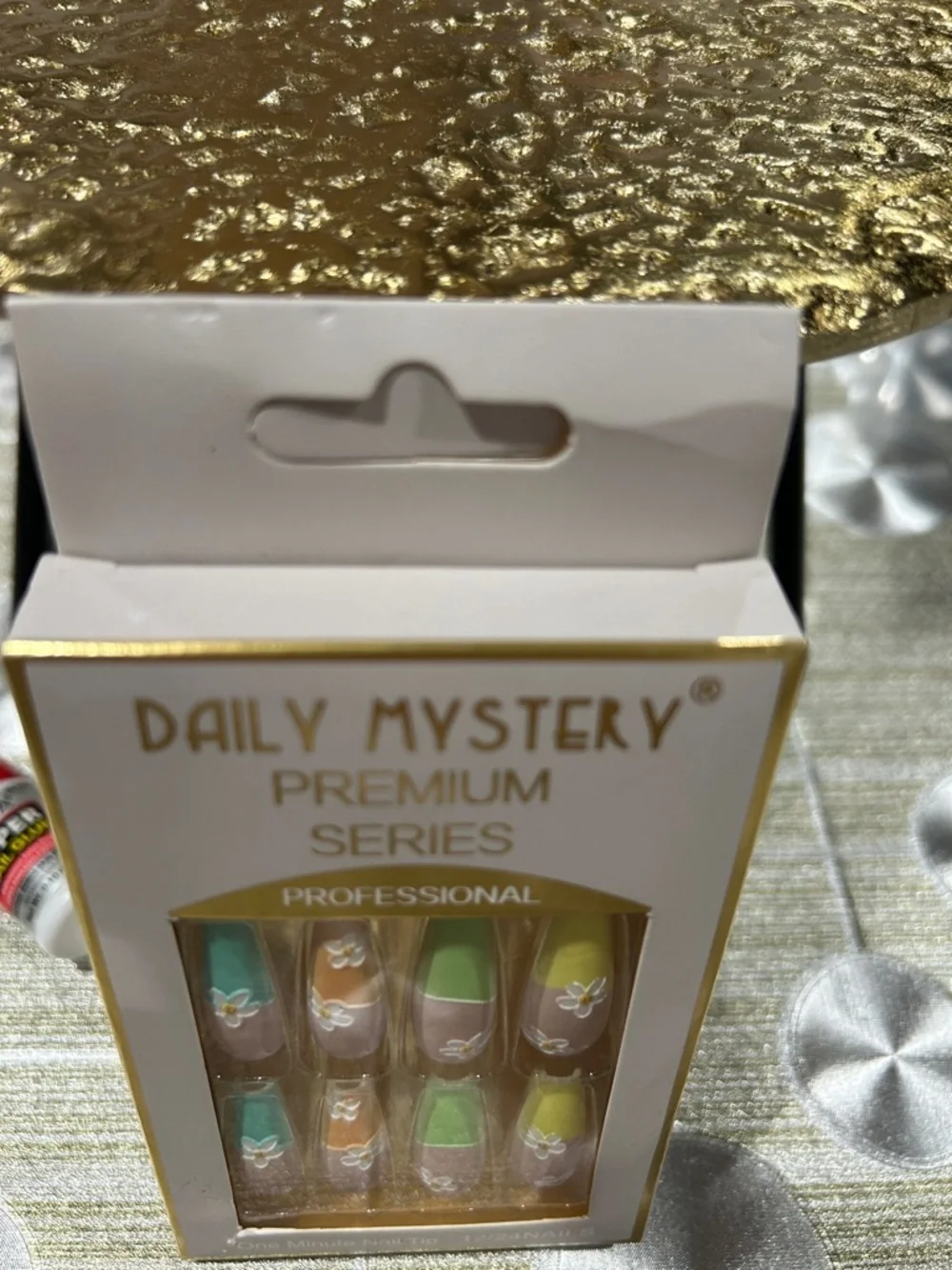 Premium Series Pastel Floral Press on Nails Set with Glue. 12-24 nails